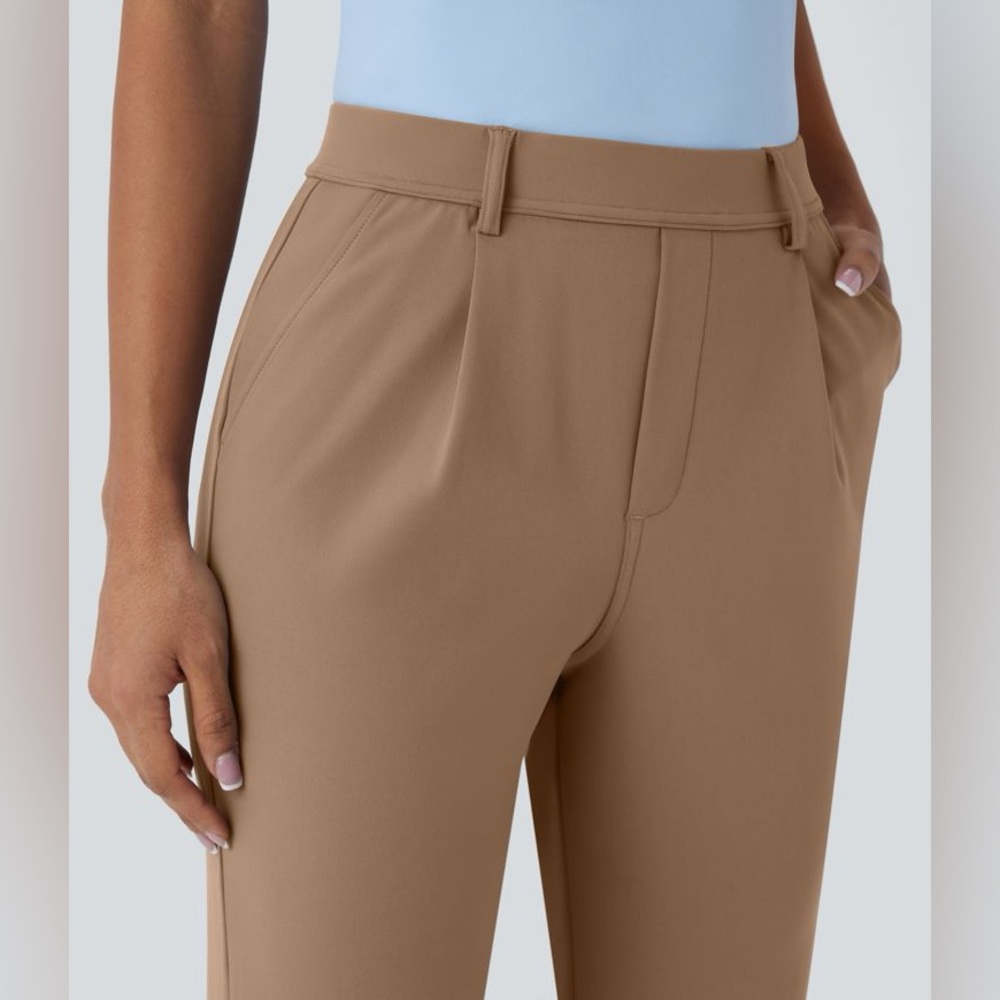High Waisted Pocket Ankle Length Tapered Work Pants - Picture 9 of 16